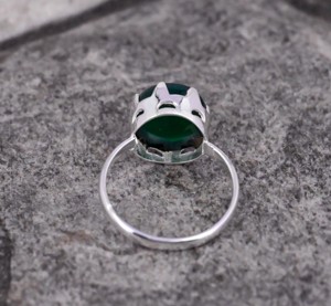 2025, superventas, nuevo Anillo de piedras preciosas, Plata de Ley 925, redondo, 10mm, joyería de plata de ónix verde, anillo de dedo, último diseño para mujer - Product Image 2