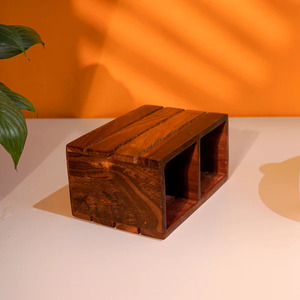 Cubiertos y servilleteros de madera elegantes para ajustes de mesa elegantes Cubiertos de madera Premium y organizador de servilletas para comedores - Product Image 4