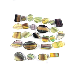 Pierre naturelle arc-en-ciel fluorite cristal Mix Shape Loose Gemstone Cabochon guérison cristal gemme Toutes les formes Cabochon - Product Image 4