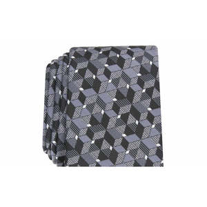 Corbata Alfani para Hombre, Estilo Ejecutivo, Delgada, con Diseño Geométrico, Logotipo Personalizado Impreso, Poliéster Negro, Talla Regular - Product Image 2