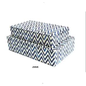 Boîte à bijoux décorative de haute qualité, écologique, polie, avec incrustation d'os de nacre, couleur personnalisable - Product Image 1