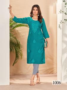 New Presents Rayon 14 KG with Chickenhearted Work <b>Kurtis</b> for Women - Product Image 3
