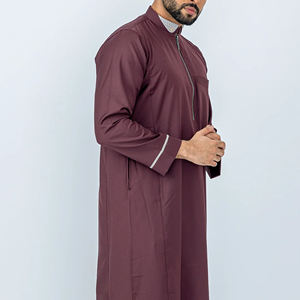 Nouvelle Arrivée Vente en Gros Dubaï Mode Arabe Hommes Jubba Kaftan Robe Longue de Prière Aïd Vêtements Musulmans Traditionnels Tenue Décontractée - Product Image 3