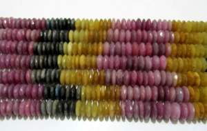 Rondelle de saphir naturel à facettes en perles de pierre taillées allemandes brins de 9mm perles de pierre brin de 10 pouces - Product Image 2