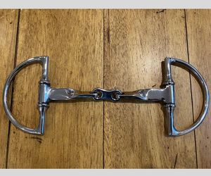 Broca de montar occidental de acero inoxidable de alta calidad, broca de anillo Dee ancha, placa trenzada, boquilla de enlace francés para caballo ecuestre - Product Image 2