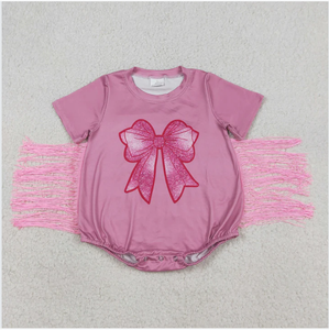 SR3187 Mono de Moda para Bebés Niñas con Lazos y Borlas Rosas - Product Image 6