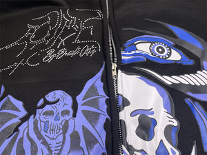 420gsm ผ้าฝ้ายเฮฟวี่เวท100% สำหรับผู้ชายซิปเต็มตัวแบบรูดซิปออกแบบได้ตามต้องการสำหรับฤดูหนาว - Product Image 6