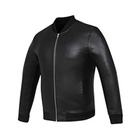 Blouson Bomber Homme Personnalisable en Peau de Mouton Noire – Coupe-Vent, Imperméable, Respirant, Écologique, Tendance, Design Classique, Jeunesse
