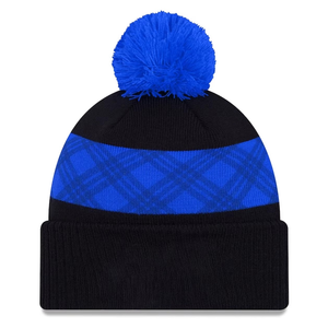 2025 hecho a medida de alta calidad de tendencia superventas edición Oem Jacquard gorros de hombre 100% algodón sólido puño Pom gorro de punto - Product Image 4