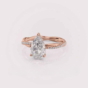 Bague en diamant de culture certifié IGI pour mariage et fiançailles en or jaune/blanc et or rose massif 14 carats - Product Image 1