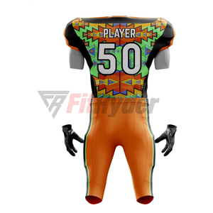 Uniforme de Fútbol Americano Personalizado para Hombre con Mangas Cortas, Impresión por Sublimación Personalizada, Uniformes de Fútbol al por Mayor OEM - Product Image 2