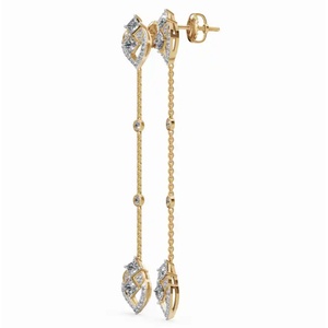 Boucles d'oreilles en or 9KT de qualité supérieure, Cassiopeia Blushing Brilliance, princesse et taille ronde, bijoux cultivés en laboratoire, fournisseur en gros B2B, exportateur - Product Image 4