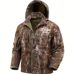 Vêtements de chasse silencieux pour hommes, veste de randonnée en softshell, camouflage, imperméable, polaire, à capuche, avec poches, 2026 - Product Image 1