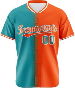 Camiseta de Béisbol Deportiva con Diseño Sublimado en Degradado, Camisetas de Béisbol Personalizadas, Estilo con Botones Completos - Product Image 1