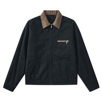 Blouson Dickie de luxe en toile épaisse, personnalisable avec logo, en coton, zippé, à capuche, doublure polaire, coupe-vent, séchage rapide, vente en gros