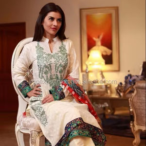 Traje elegante vestido de césped de algodón pakistaní con precio competitivo - Product Image 1