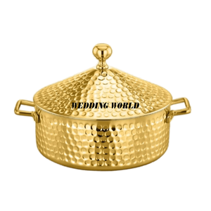 Réchaud alimentaire en acier inoxydable, casserole décorative de mariage, forme ronde, ustensiles de cuisine, marmite en métal - Product Image 4