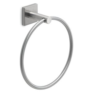 Porte-serviettes mural FUJI en argent brossé FJ70 38 avec anneau 18,2x6,9x20,1cm, accessoires de salle de bain et toilettes - Product Image 1