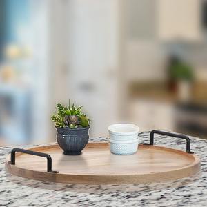 ถาดไม้ธรรมชาติพร้อมด้ามจับโลหะถาดตกแต่งคริสต์มาสปรับแต่งขนาดได้ - Product Image 4