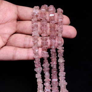 Quartz Fraise 6x7mm-7x10mm, Nugget Facetté, Quartz Rose Naturel, Coupe Étagée, Pierre Semi-Précieuse Polie, Perles Fantaisie pour Bijoux - Product Image 3