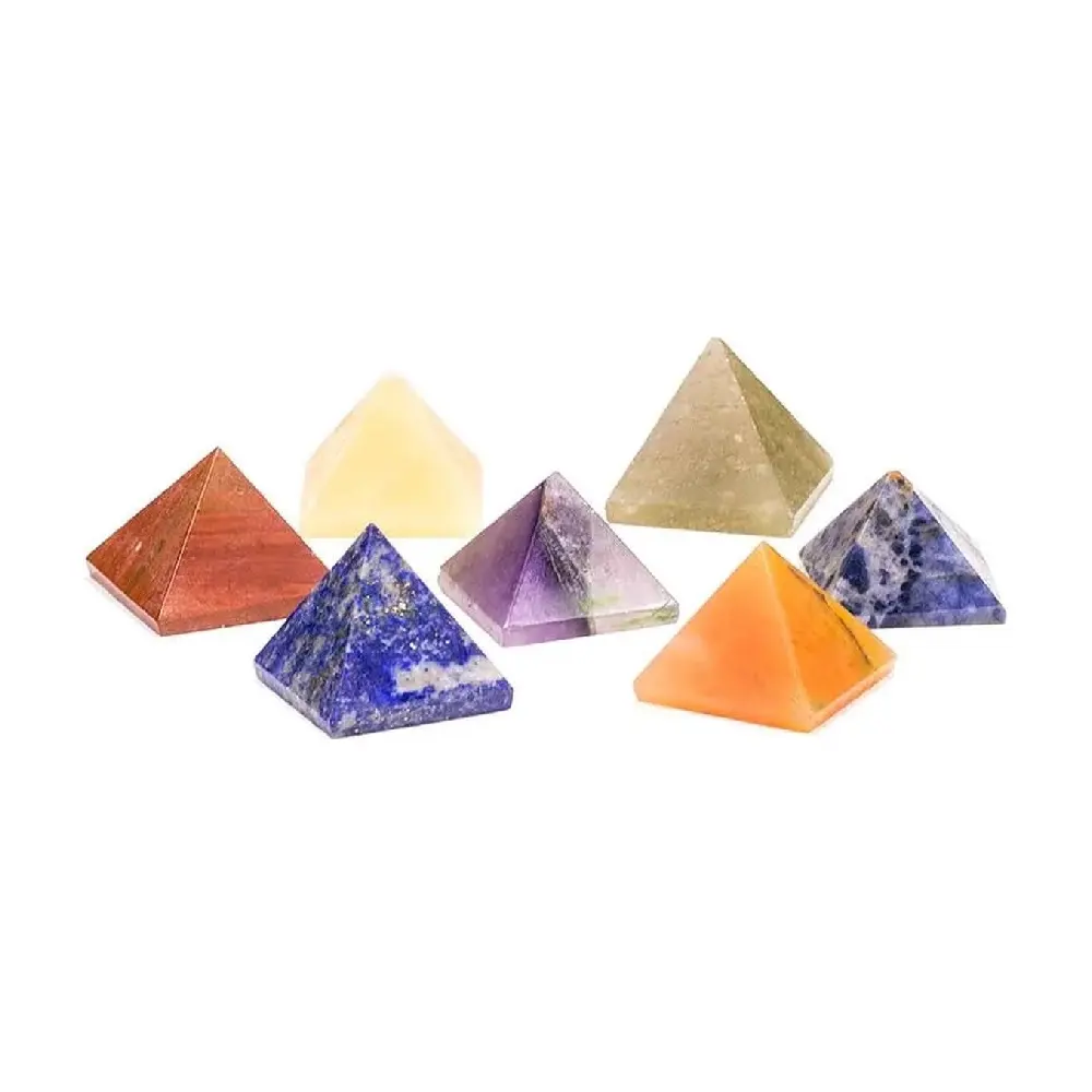 Set di 7 Chakra pietre a forma di piramide attingere a regni mistici per intuire e guidare il produttore di piramidi di cristallo