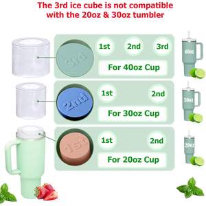 Molde de Silicona para Cubitos de Hielo Zonly Pie, Paquete de 3, Forma de Cilindro Hueco, Reutilizable, Libre de BPA, para Vasos de 30-40 Onzas - Product Image 6