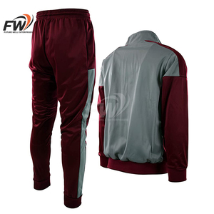 Ensemble de survêtement unisexe personnalisé 100 % polyester respirant à séchage rapide avec patchwork et fermeture éclair, veste et pantalon de jogging pour la gym - Product Image 6