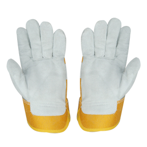 Guantes de trabajo de cuero de vaca de alta resistencia para hombres Guantes de seguridad de construcción industrial con función antideslizante Guantes de cuero - Product Image 3