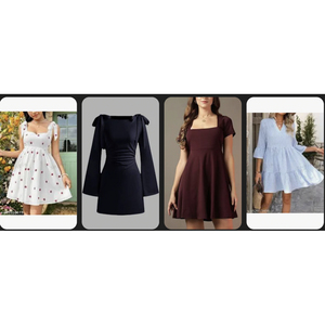Robes décontractées à la mode femmes dame élégante couleur unie à manches longues col en V plissé dames robes de bureau - Product Image 1
