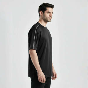 T-shirt noir 100 % polyester GAI Perform, tricoté, pour entraînement sportif, avec fonction compressive, motif uni imprimé. - Product Image 3