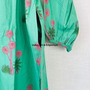 Beautiful floral Cotton Block Printed <b>dress</b> <b>Dress</b> For Casual wear Hand Block Printed <b>Dress</b> - Product Image 2