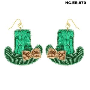 Pendientes de cuentas de semillas bellamente elaborados para niñas y mujeres, ideales para funciones de boda, cócteles y fiestas tradicionales - Product Image 3