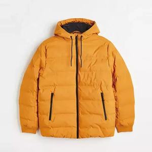 Chaquetas acolchadas cálidas para hombre, chaqueta acolchada con cremallera personalizada, abrigo de plumón de burbujas relleno de color sólido, chaquetas con capucha - Product Image 6