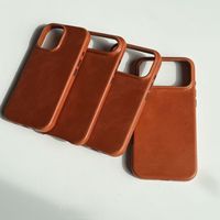 Étui de téléphone portable de luxe en cuir de vachette huilé avec cadre de caméra magnétique surélevé, antichoc, multicolores, pour iPhone 17 Pro Max et 7 Plus