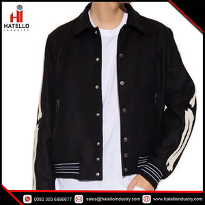 Veste d'université classique en tissu de laine de haute qualité pour hommes, vêtements d'hiver personnalisés - Product Image 5