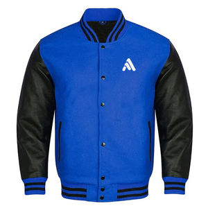 Chaqueta Universitaria para Hombre con Logotipos Personalizados, Mangas de Cuero, Bordado Personalizado, Fabricada por Antique Fashion - Product Image 5