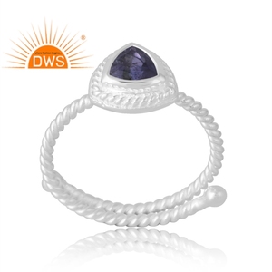 Anillo de piedras preciosas de iolita Natural de Plata de Ley 925 más vendido, joyería personalizada para mujer, regalo para ella - Product Image 1