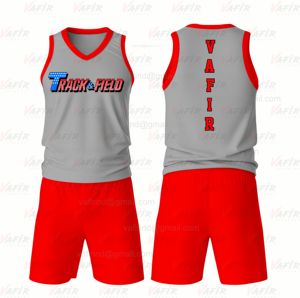 Pista de pista y campo Uniforme personalizado Venta directa de fábrica Ropa deportiva Uniformes de pista transpirables Top y pantalones cortos Vafir - Product Image 6