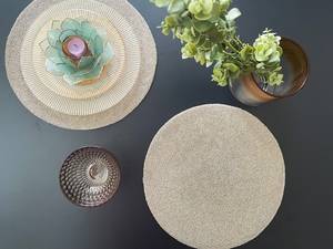 ที่ชาร์จทรงกลมทำด้วยมือสำหรับการรับประทานอาหารสุดหรูและของตกแต่งวันหยุดลูกปัดทำมือไม่เหมือนใครที่รองจานบนเฟอร์นิเจอร์บ้าน - Product Image 6