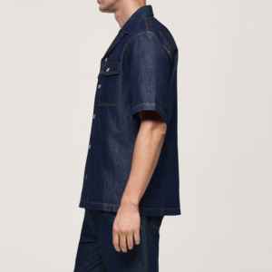 Chemises en jean en coton à manches courtes de qualité supérieure pour hommes, produits les plus vendus avec logo personnalisé, chemises en jean pour hommes - Product Image 6