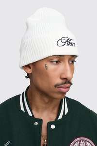 Bonnets en tricot en acrylique blanc de style moderne pour adultes et jeunes Bonnets unisexes souples, confortables et légers pour l'hiver - Product Image 2