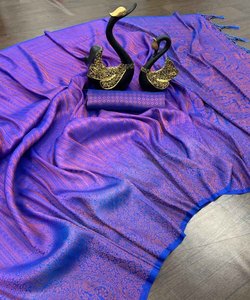 El último diseñador indio Katam Saree para mujer algodón y lino Georgette seda bordado trabajo fiesta y boda desgaste con blusa - Product Image 1
