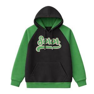 เสื้อฮู้ดแขนแร็กแลนสีดำ 08 สำหรับชมรมนักศึกษาหญิง ชมรมพี่น้องนักศึกษาหญิง สีชมพูและสีเขียว สไตล์ลำลองทันสมัย - Product Image 3