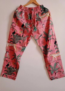 Pijama con cuello en V y estampado de animales de la selva para mujer, traje de noche de talla grande de algodón transpirable suave, ropa de dormir de estilo Sexy informal - Product Image 2