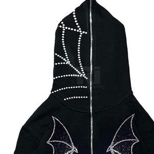Custom Made Design High Quality <b>Pullover</b> <b>Men</b> Rhinestone Hoodies Solid Color Plus Size <b>Men</b> Rhinestone Hoodies - Product Image 5