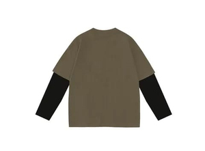 เสื้อยืดแขนยาวผ้าฝ้าย100% สำหรับผู้ชายเสื้อวาฟเฟิลฮิปฮอปลายกราฟิกทรงโอเวอร์ไซส์ - Product Image 5