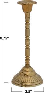 <b>Candle</b> Holder Metal <b>Tealight</b> <b>Candle</b> Holder for Diwali Decoration Embossed Aluminum Taper Holder Gold - Product Image 3