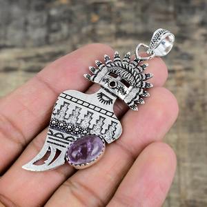 Bijoux en argent sterling 925 avec pendentif style bohème, améthyste, pierre précieuse, tendance, pour femme, cadeau pour elle - Product Image 2