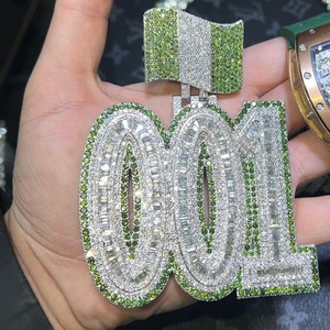 RB Gems Hip Hop joyería Iced Out letra personalizada colgante 925 plata esterlina VVS Moissanite diamante nombre inicial Logo colgante - Product Image 1