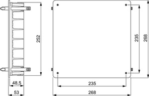 Boîte de jonction pour murs creux, fixation par bride, 12 entrées, 250x250x50mm. Solera (324GW) - Product Image 3
